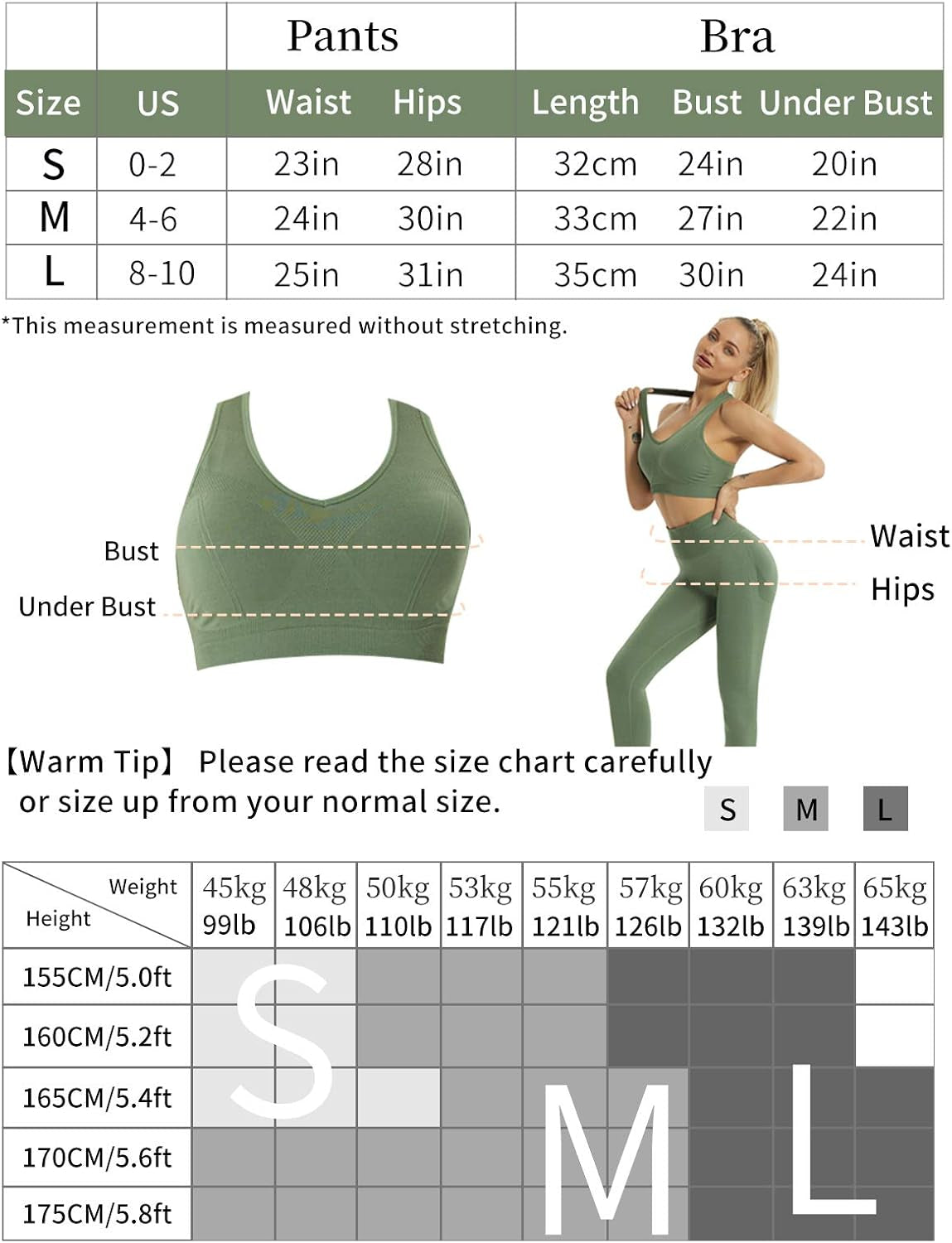 Women'S Workout Outfit 2 Pieces Seamless Yoga Workout Set High Waist Leggings with Sports Bra Gym Clothes Sets Green M