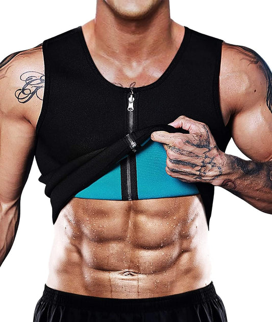 Men Sauna Vest Hot Sweat Waist Trainer Corset Neoprene Tank Top Shapewear Slimming Shirt Workout Suit