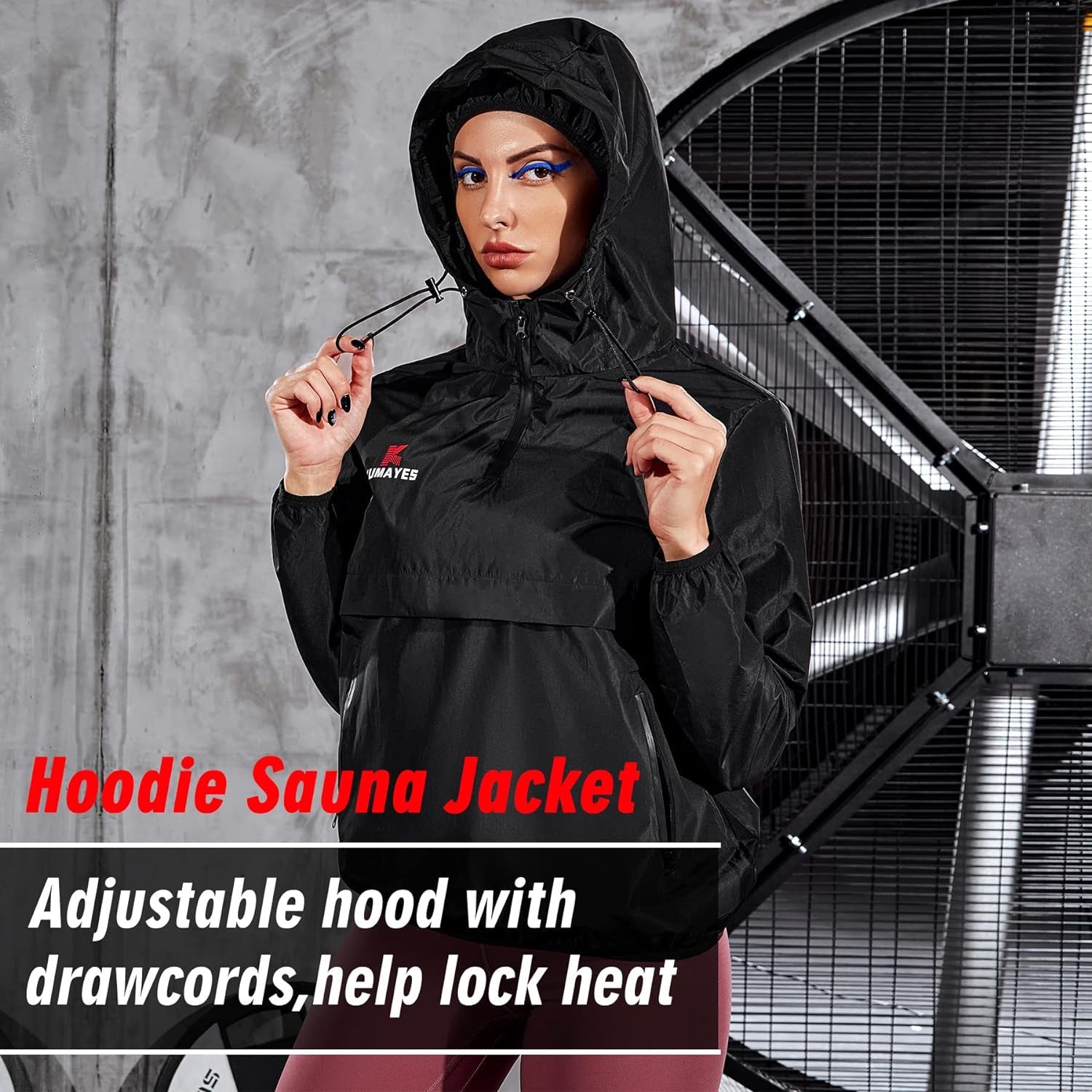 Sauna Suit for Women Sweat Jacket Long Sleeve Sweat Suits Slimming Workout Waist Trainer Fitness Body Shaper Zipper